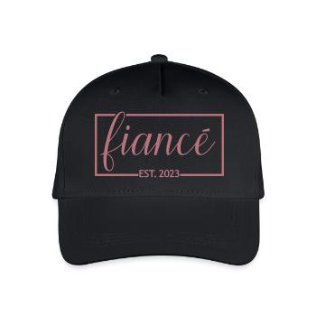 Verlobter Est. 2023 Verlobungsgeschenk Hochzeit des Bräutigams - Kinder Bio Basecap - Schwarz - Vorne