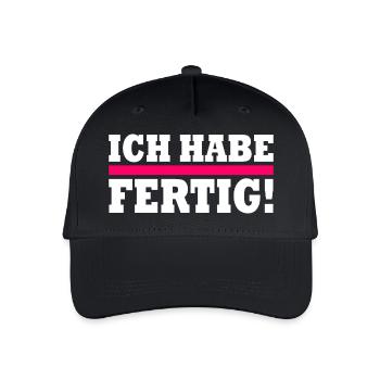 Ich habe fertig - Kinder Bio Basecap - Schwarz - Vorne