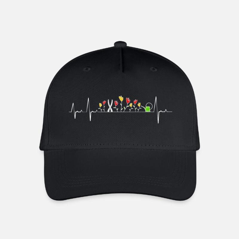 Herzschlag Gärtner Puls Hobbygärtner Geschenk - Kinder Bio Basecap - Schwarz