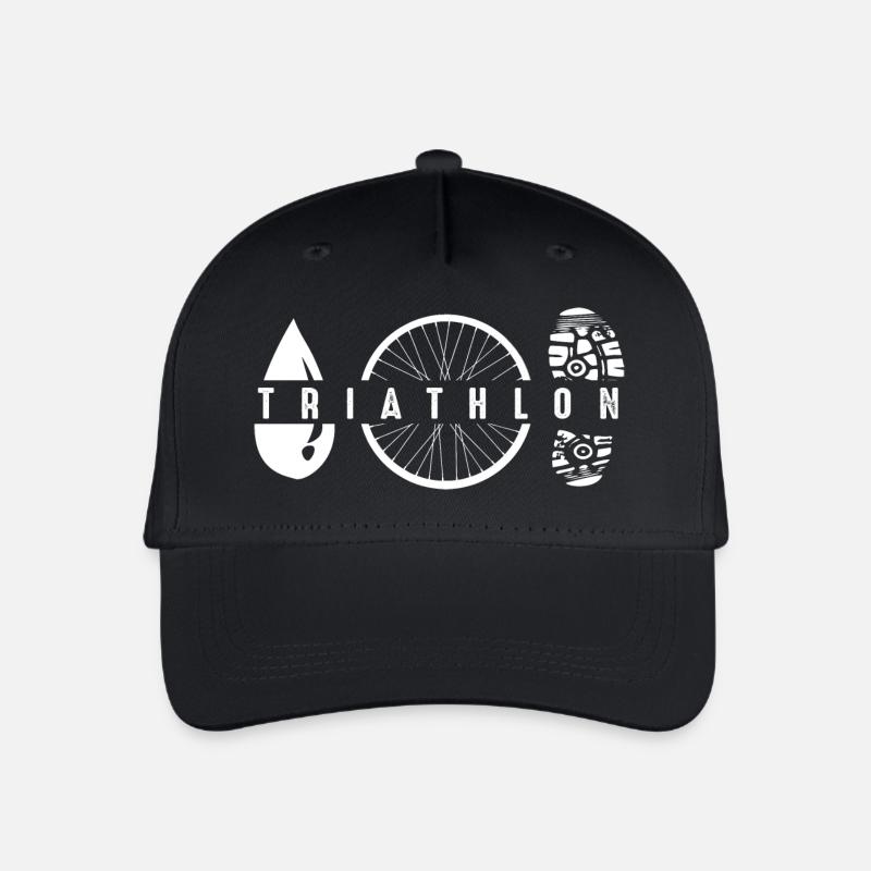 Triathlon Symbole - Kinder Bio Basecap - Schwarz