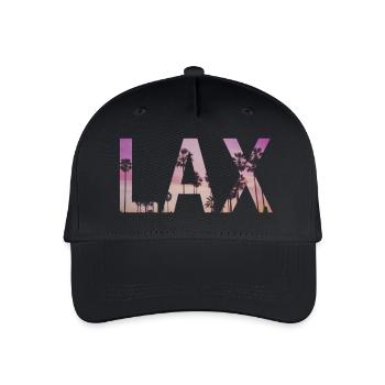 LAX (Los Angeles) Schriftzug - Kinder Bio Basecap - Schwarz - Vorne