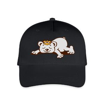 Un petit ours avec une couronne d'or dort - Casquette de baseball bio Enfant - noir - Devant