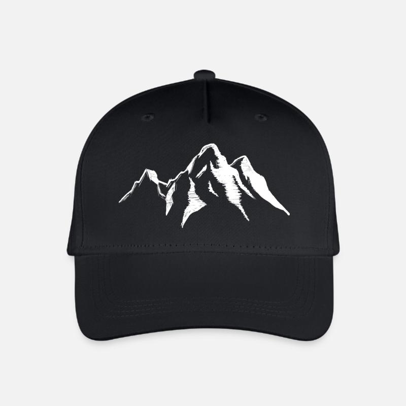 Berge Berg Landschaft Mountains Alpen Ski Schnee - Kinder Bio Basecap - Schwarz