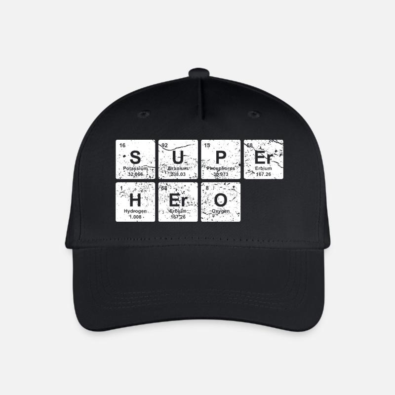 Nerd Superheld Periodensystem Elemente Geschenk - Kinder Bio Basecap - Schwarz