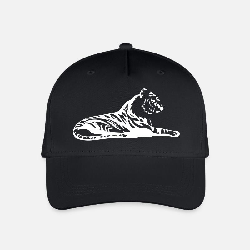 Eleganter Tiger mit Tribal-Design - Kinder Bio Basecap - Schwarz