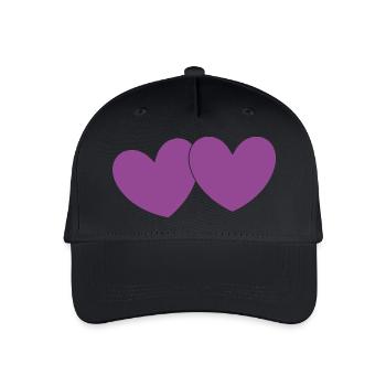 Valentinstag Herz violett Paare - Kinder Bio Basecap - Schwarz - Vorne
