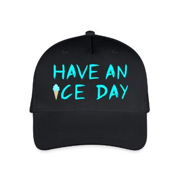 Eis Eiscreme coole Sprüche Sommerzeit Fan - Kinder Bio Basecap - Schwarz - Vorne