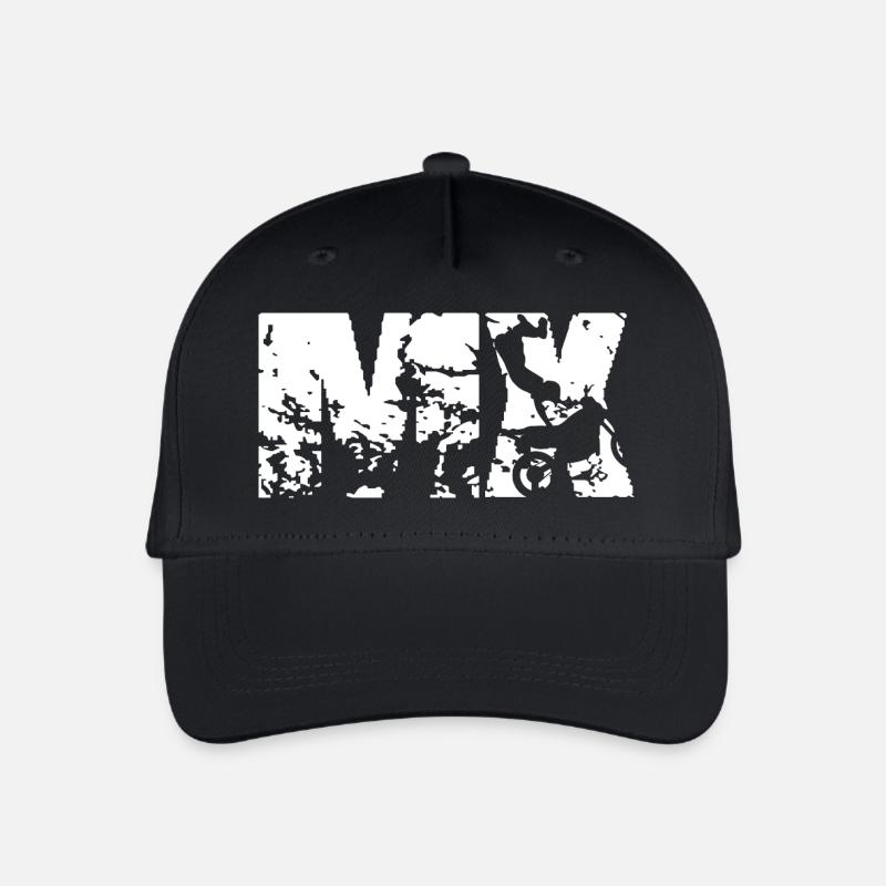 Klassisches MX Motocross Design  - Kinder Bio Basecap - Schwarz