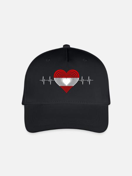 Heartbeat Heart Love Graphic Austria Heart Austri - Organic Kids’ Baseball Cap - black