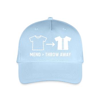 Mend Throw Away Visible Repair - Organic Kids’ Baseball Cap - light blue - Front