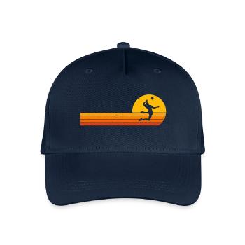 Volleyball Retro Sunrise Volleyballer - Kinder Bio Basecap - Navy - Vorne