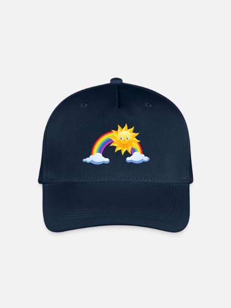 Sonne, Regenbogen, Wolken - Kinder Bio Basecap - Navy