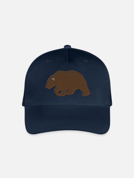 Braunbär bestickt - Kinder Bio Basecap - Navy
