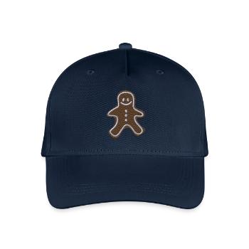 Lebkuchenmann bestickt - Kinder Bio Basecap - Navy - Vorne
