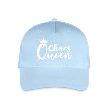 Chaos Queen Chaotin chaotisch Krone Königin Chaot - Kinder Bio Basecap - Hellblau - Vorne