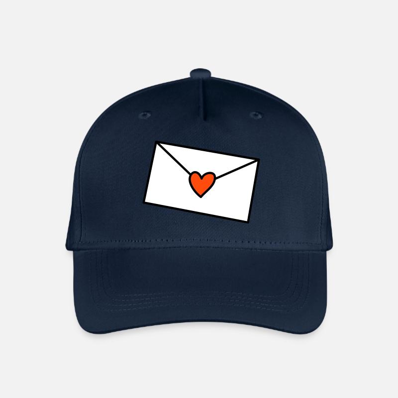 Brief Herz dreifarbig - Kinder Bio Basecap - Navy