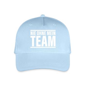 Team never - Organic Kids’ Baseball Cap - light blue - Front