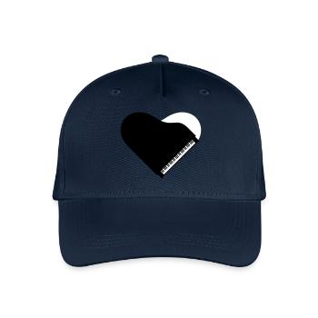 J’aime piano piano coeur instrument de musique amour - Casquette de baseball bio Enfant - marine - Devant