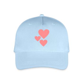 Rosa Herz-Shapes - Kinder Bio Basecap - Hellblau - Vorne