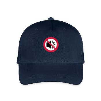 Kein Ton - stumm - stumm - nicht stören - Autismus - Kinder Bio Basecap - Navy - Vorne