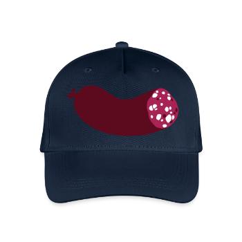 halbe Wurst dreifarbig mit Weiß - Kinder Bio Basecap - Navy - Vorne