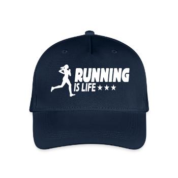running is life female ii 1c - Organic Kids’ Baseball Cap - navy - Front