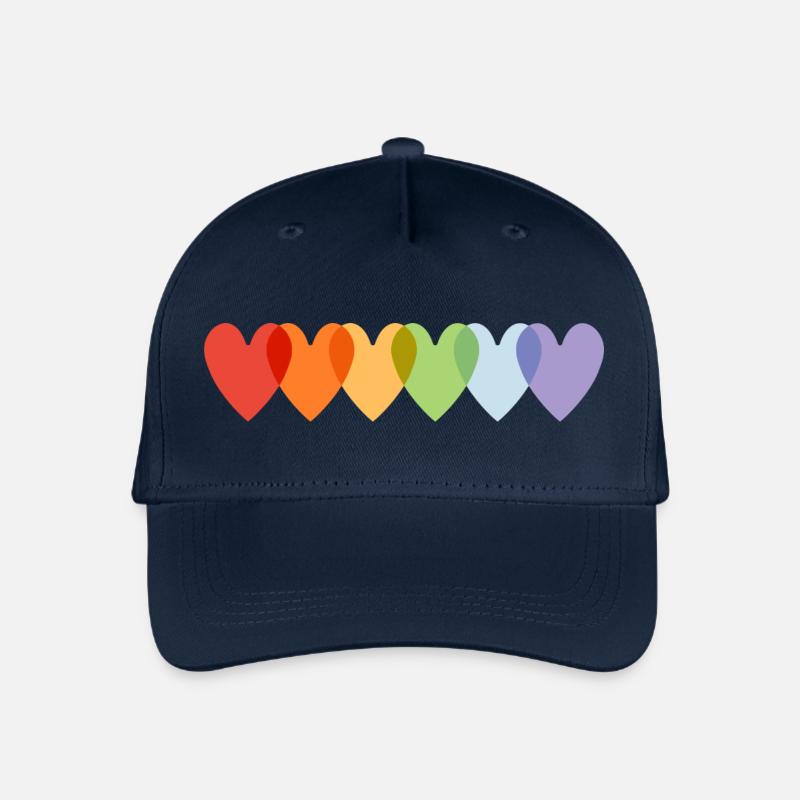 Rainbow Hearts Pride - Organic Kids’ Baseball Cap - navy