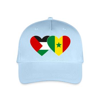 Palestine Senegal Flag Heart - Organic Kids’ Baseball Cap - light blue - Front
