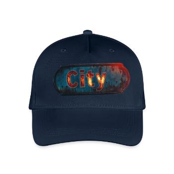 City rusty city sign with vintage feel - Organic Kids’ Baseball Cap - navy - Front