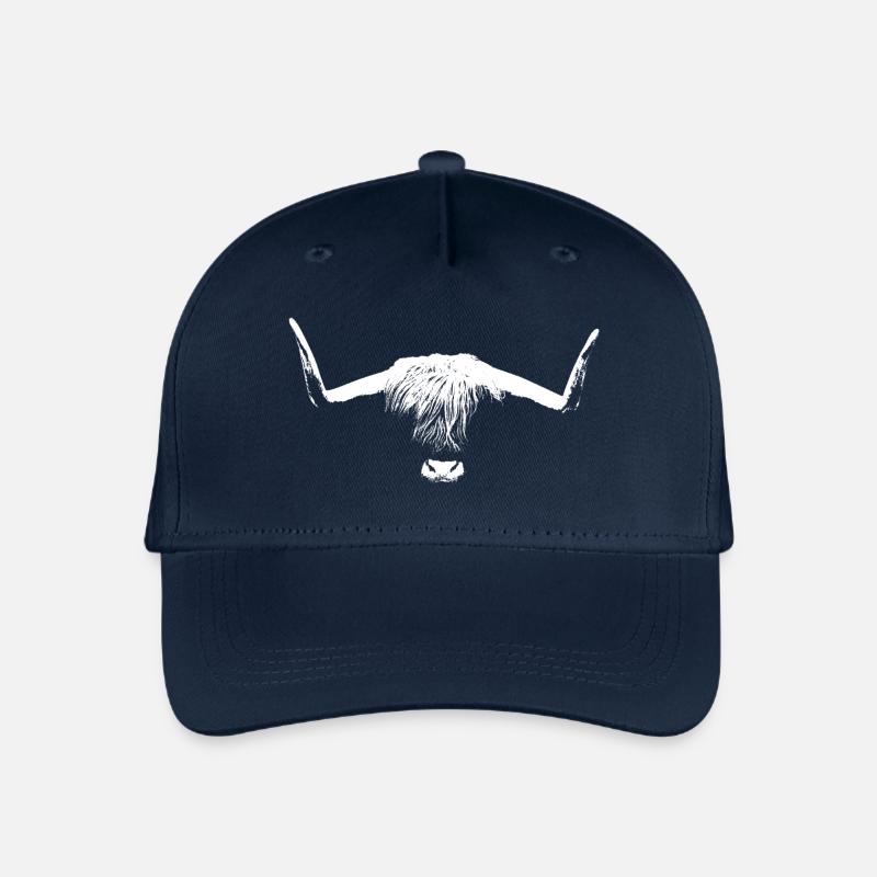 Head of a Highland Cattle Kopf eines Hochlandrinds - Kinder Bio Basecap - Navy