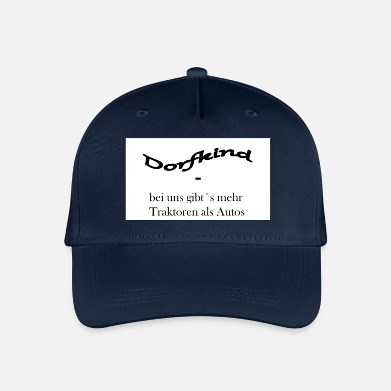 Dorfkind -bei uns gibt´s mehr Traktoren als Autos - Kinder Bio Basecap - Navy