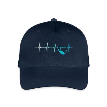 Tauchen Herzschlag Retro Taucher - Kinder Bio Basecap - Navy - Vorne