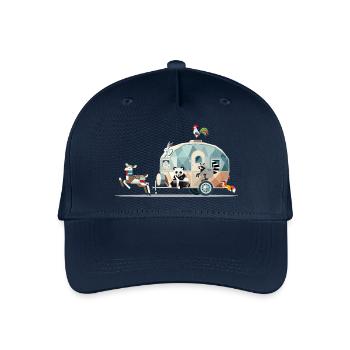 Animal journey – caravans full of adventure - Organic Kids’ Baseball Cap - navy - Front