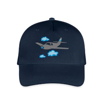 Flugzeug fliegen Himmel - Kinder Bio Basecap - Navy - Vorne