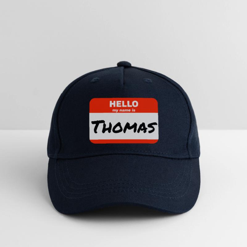 Hello My Name Is Thomas Label Name Tag Organic Kids’ Baseball Cap