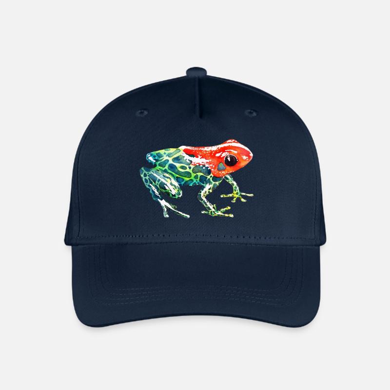 Frosch mit rotem Kopf - Kinder Bio Basecap - Navy