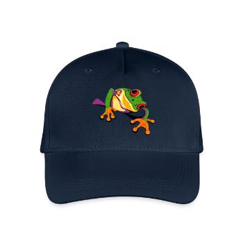 grenouille forêt tropicale bande dessinée grenouille protection de l’environnement - Casquette de baseball bio Enfant - marine - Devant