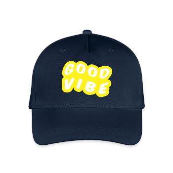 Bonne Vibe Grafique Jaune - Casquette de baseball bio Enfant - marine - Devant