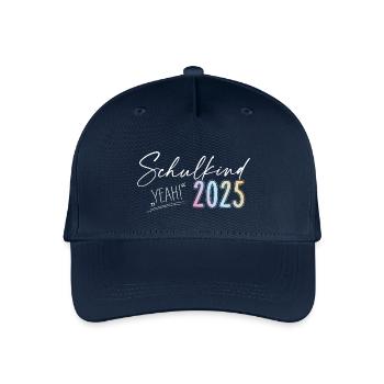 Schulkind 2025 - Yeah! - Kinder Bio Basecap - Navy - Vorne