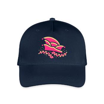 Bonnet de fou avec des banderoles - Casquette de baseball bio Enfant - marine - Devant