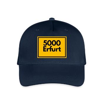 Ortsschild - damals Retro alte PLZ 5000 ERFURT - Kinder Bio Basecap - Navy - Vorne
