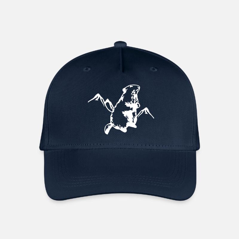 Murmeltier mit Bergen - Kinder Bio Basecap - Navy