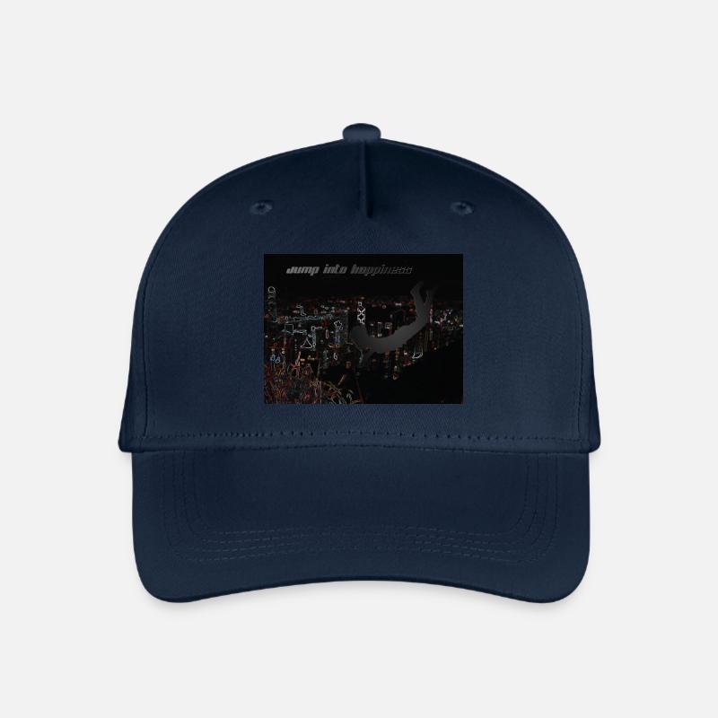 Jump into happiness. Spring ins Glück. - Kinder Bio Basecap - Navy