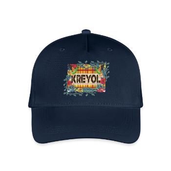 Beautiful Gift Idea KREYOL OR CREOLE style madras - Organic Kids’ Baseball Cap - navy - Front
