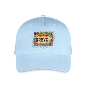 Schöne Geschenkidee KREYOL ODER KREOLISCHE Madras - Kinder Bio Basecap - Hellblau - Vorne