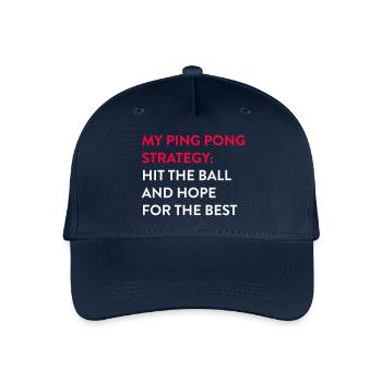 Ping Pong Strategy Shirt für Tischtennisspieler - Kinder Bio Basecap - Navy - Vorne