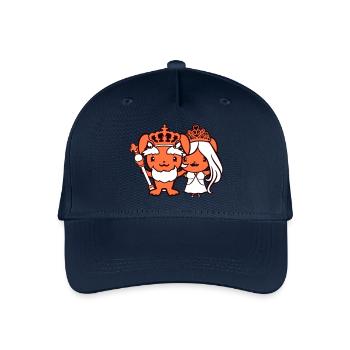 Hase König Krone Königin Pärchen Herrscher Liebe - Kinder Bio Basecap - Navy - Vorne