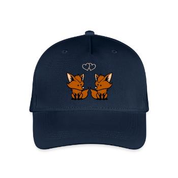 Füchse verliebt - Kinder Bio Basecap - Navy - Vorne