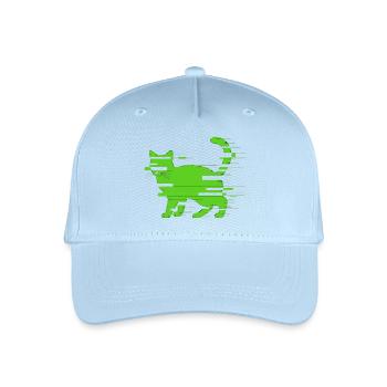 Glitch Katze - Kinder Bio Basecap - Hellblau - Vorne