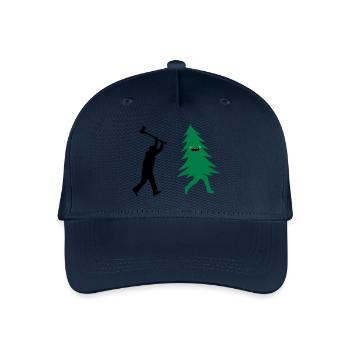 Lustiger Weihnachtsbaum vom Holzfäller Gejagt com - Kinder Bio Basecap - Navy - Vorne